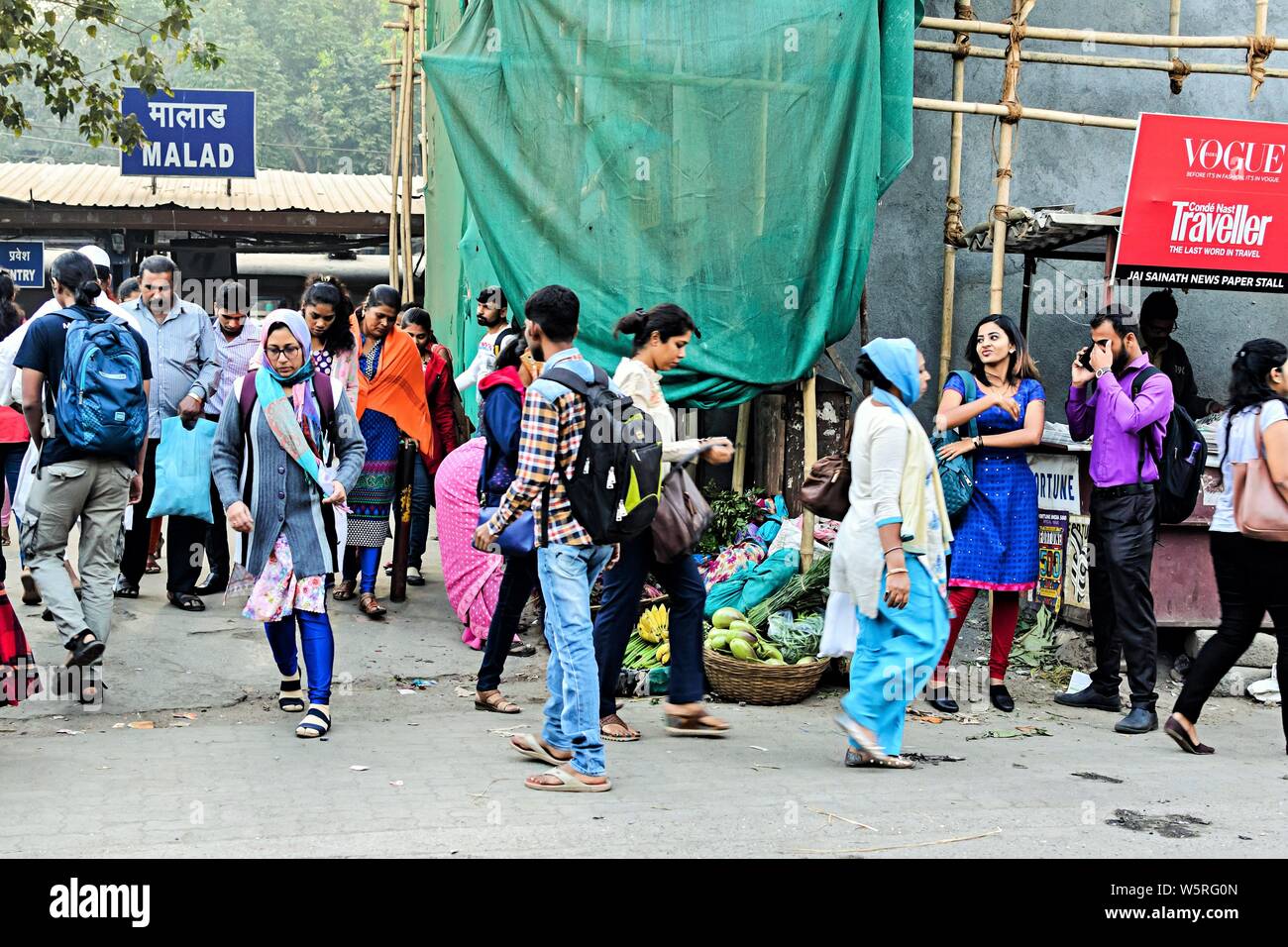 Malad Railway Station Mumbai Maharashtra India Asia Stock Photo