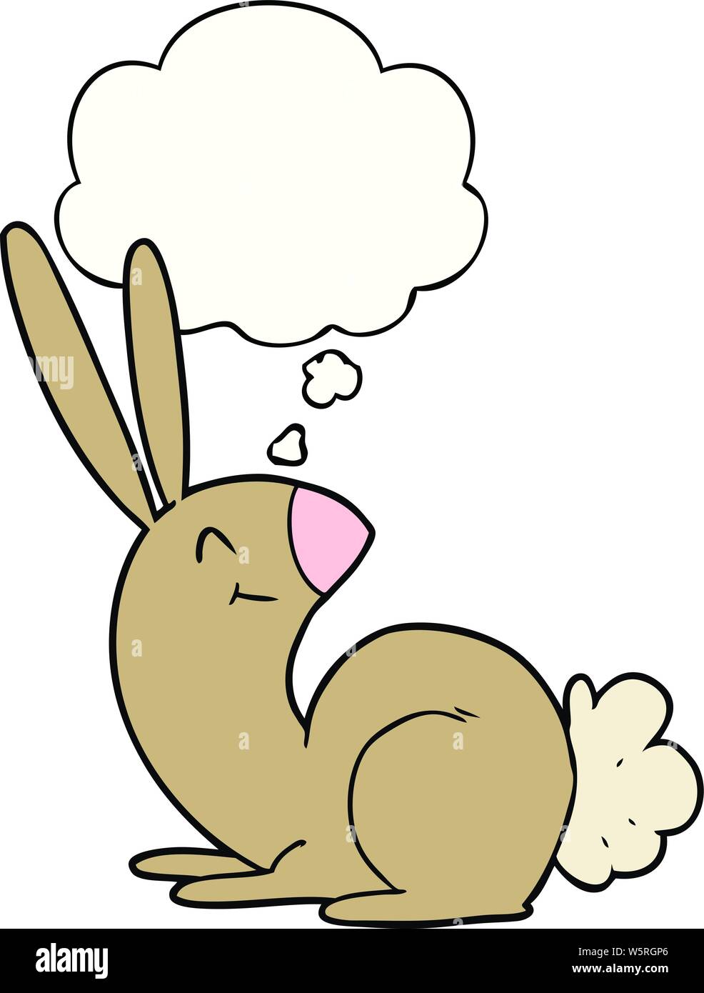 cute cartoon rabbit with thought bubble Stock Vector Image & Art - Alamy