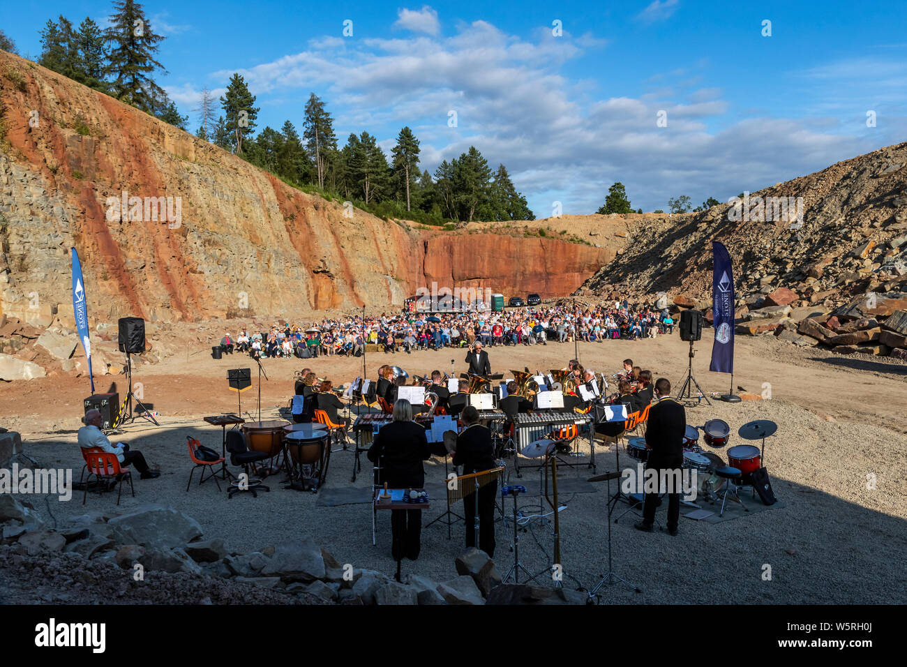 Lydbrook Brass Band play a "Proms in the Quarry" at Barnhill Quarry