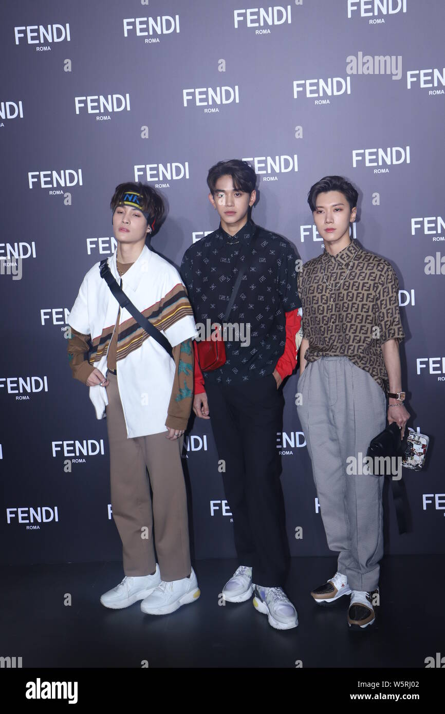 Ten, Lucas, and Yangyang of South Korean boy group NCT and its Chinese  sub-unit WayV attend the Fendi Men's Fall/Winter 2019 Fashion Show in  Shanghai Stock Photo - Alamy