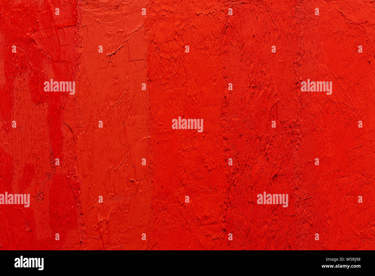 abstract real egg tempera painting with vermillion red color pigments, abstract background Stock Photo