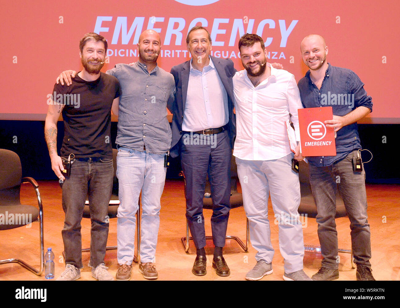 Mayor of Milan Giuseppe Sala attends a meeting at the Teatro Dal Verme in Milan, Italy, celebrating the 25th anniversary of Emergency, a humanitarian NGO providing free medical treatment to the victims of war and poverty. Featuring: Giuseppe Sala, Il Quinto Segreto di Satira Where: Milan, Lombardy, Italy When: 29 Jun 2019 Credit: IPA/WENN.com  **Only available for publication in UK, USA, Germany, Austria, Switzerland** Stock Photo