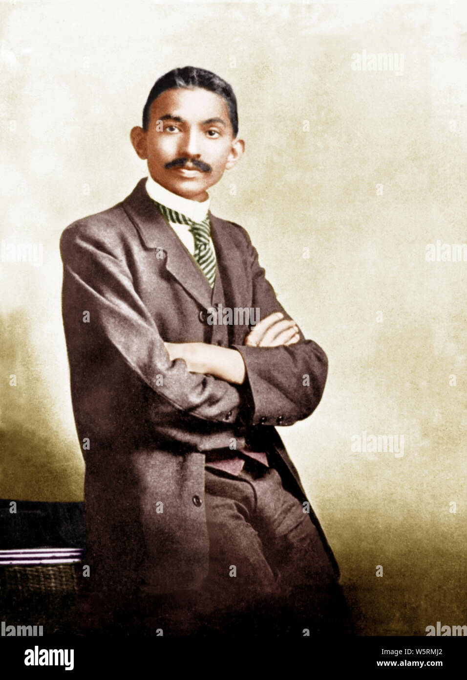 old vintage photo of Mahatma Gandhi as barrister South Africa 1906 Stock Photo