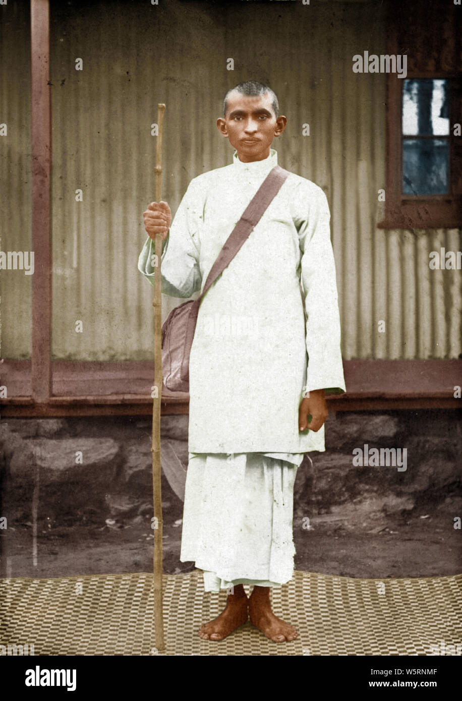 Old vintage photo of Mohandas Gandhi during satyagraha campaign 1914 Stock Photo