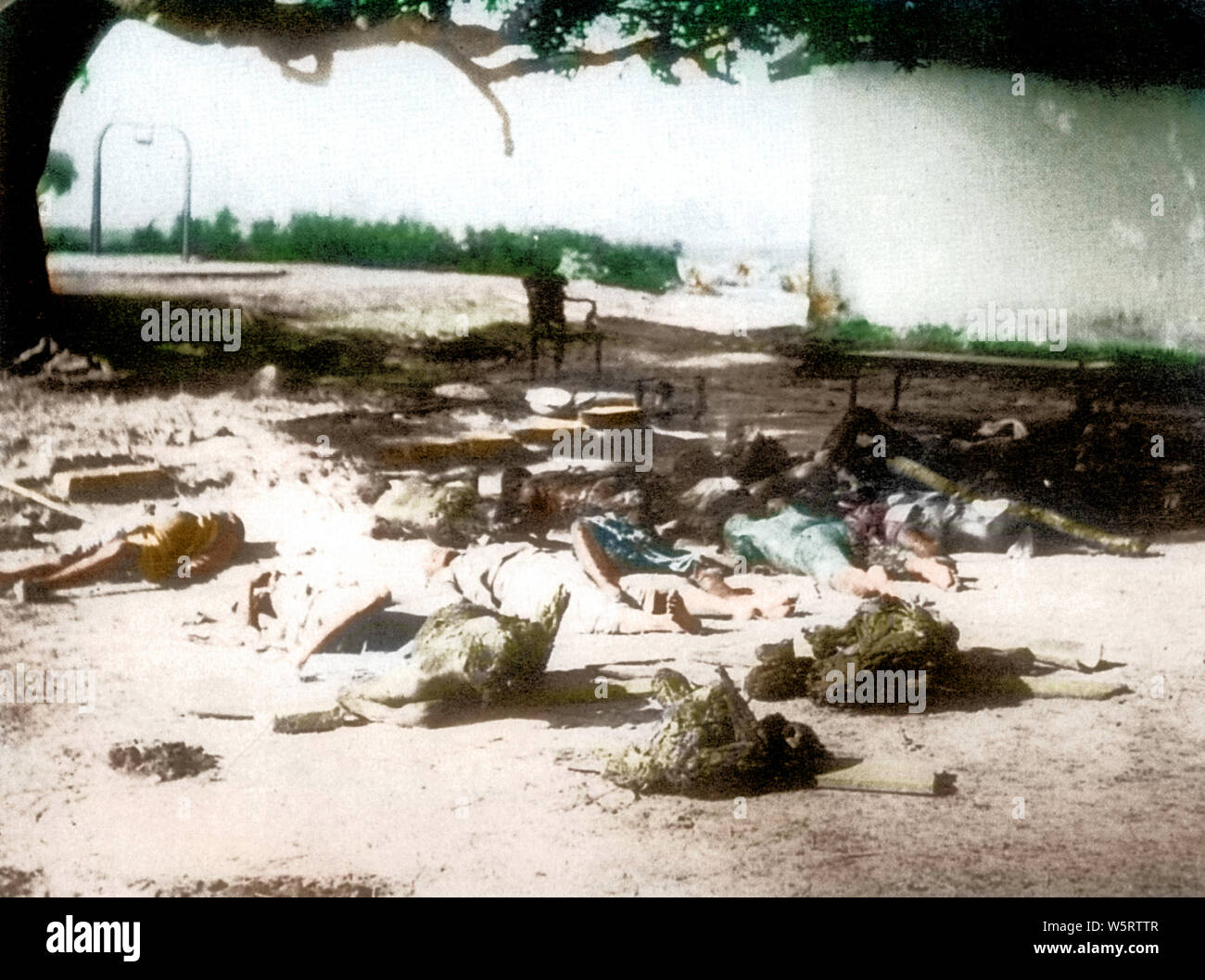 Dead bodies after the massacre at Chauri Chaura Gujarat India Asia February 1922 Stock Photo