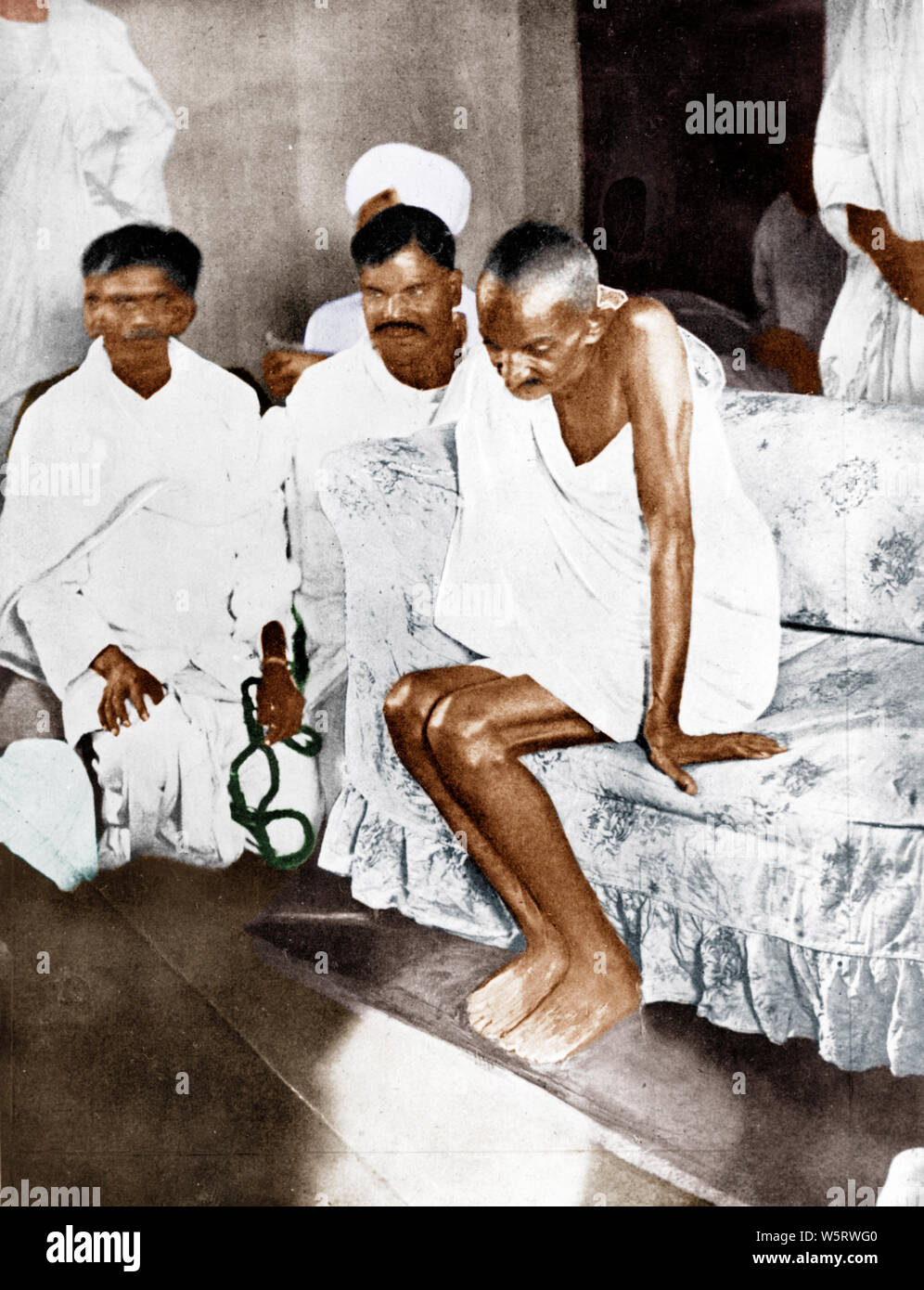 Mahatma Gandhi meeting with delegates of Unity Conference Delhi India Asia October 8 1924 Stock Photo