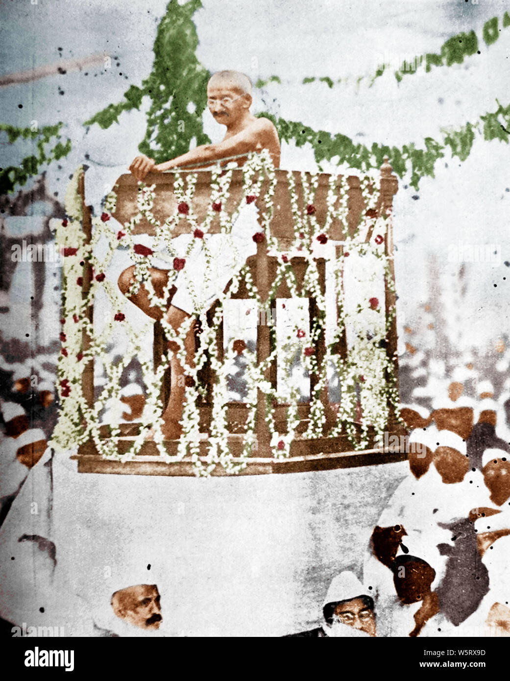 Old vintage photo of Mahatma Gandhi at function India Asia 1924 Stock Photo