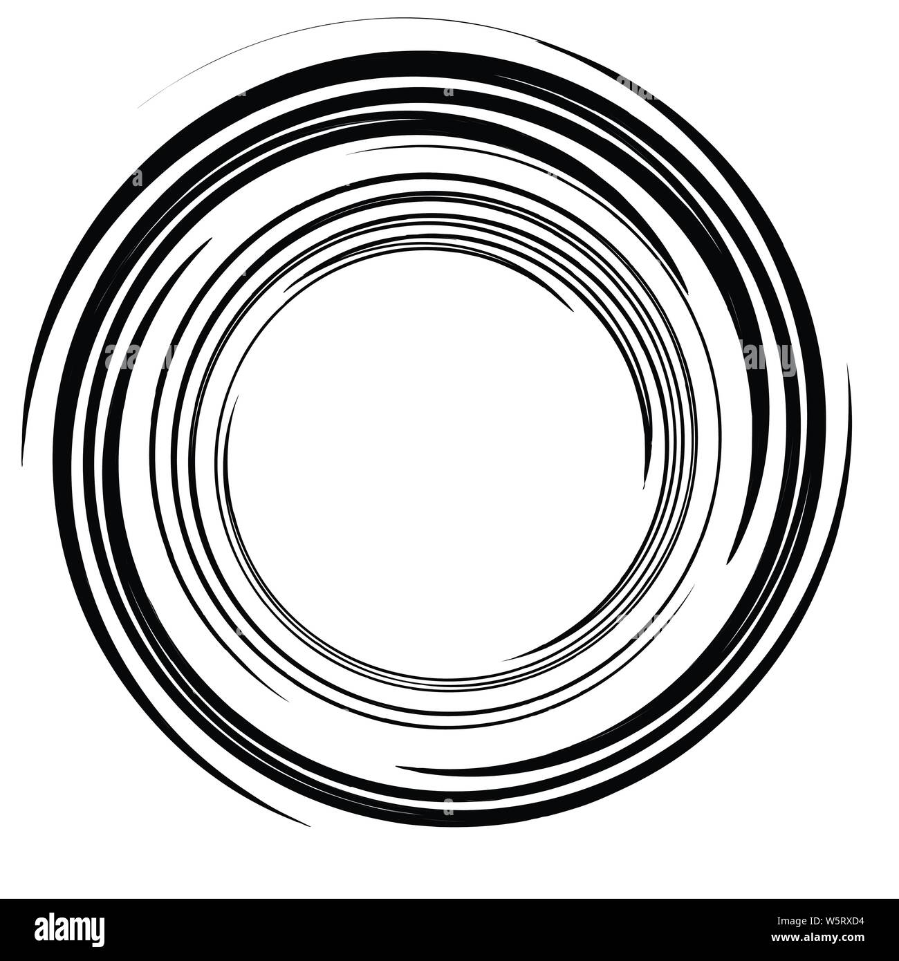 Sketchy / sketch circular circles. Spirally, swirly effect on circle design element Stock Vector