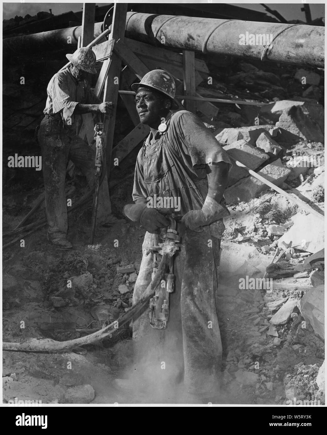 Negro jackhammer operator at the Tennessee Valley Authority Douglas Dam