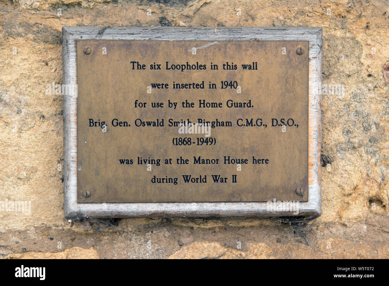 Plaque on wal in Mickleton, Gloucestershire, England Stock Photo