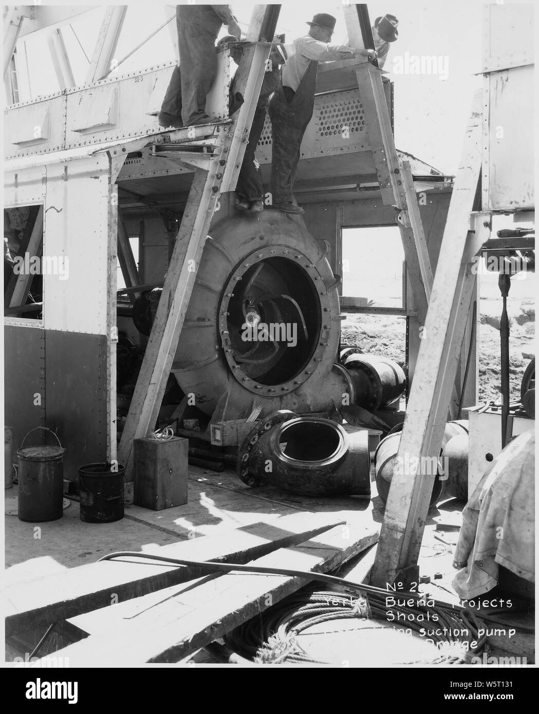 No. 291 Yerba Buena Shoals Projects Assemblying Suction Pump for Protable Dredge Stock Photo