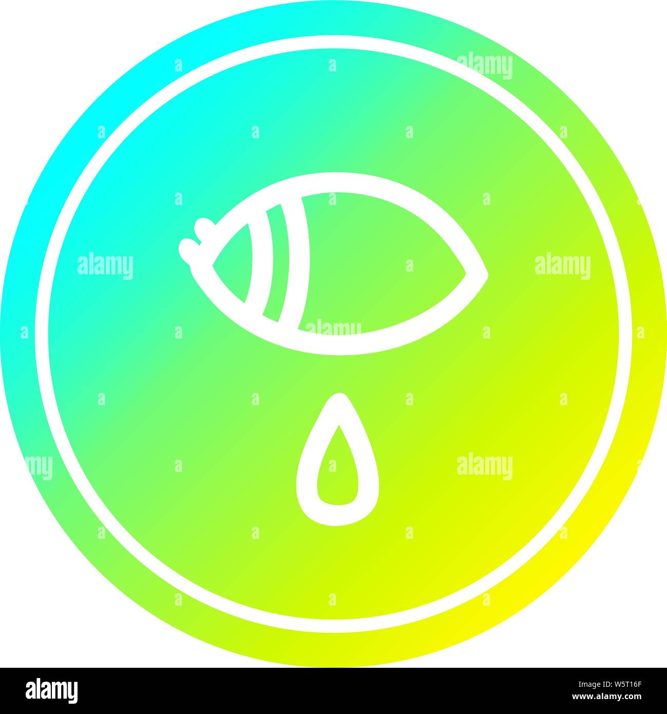 crying eye circular icon with cool gradient finish Stock Vector Image ...