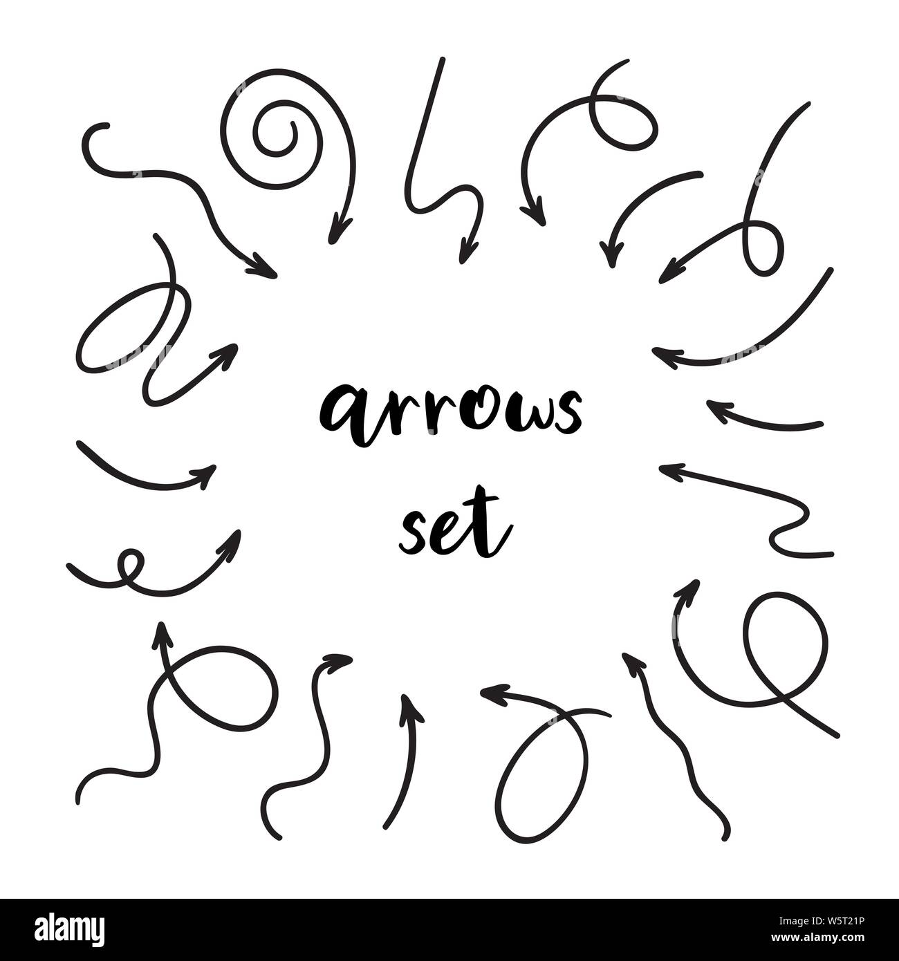 Arrow set with place for inscription. Vector Stock Vector