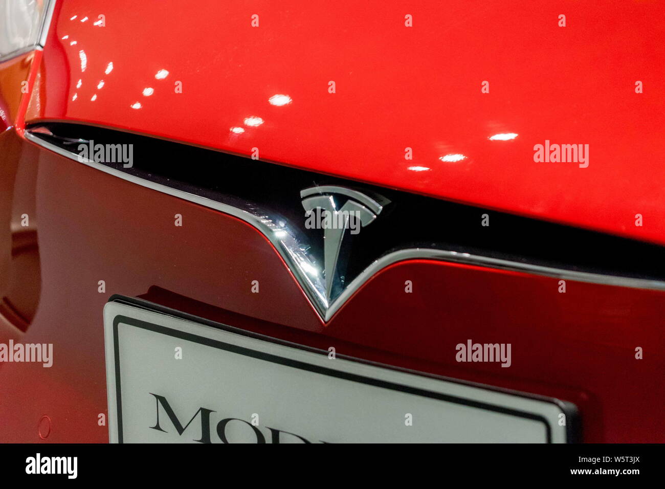 FILEA Model S electric car is for sale at a store of Tesla in