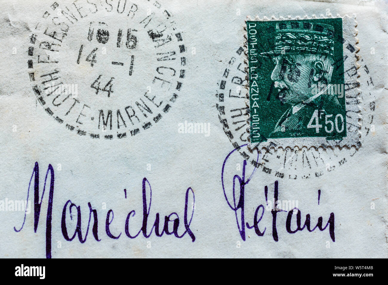 French historical envelope: with postage stamp without perforation