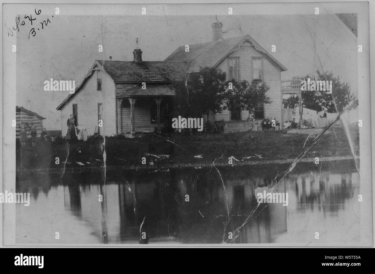 Old farm house. Kramer; Scope and content:  House is on the east side of the main channel of the Souris River. Stock Photo