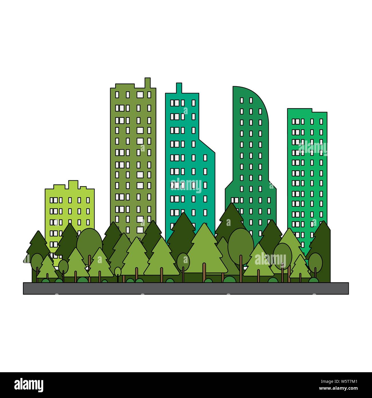 Urban City Buildings View Cartoon Stock Vector Image Art Alamy Urban City Buildings View Cartoon Stock Vector Image Art Alamy