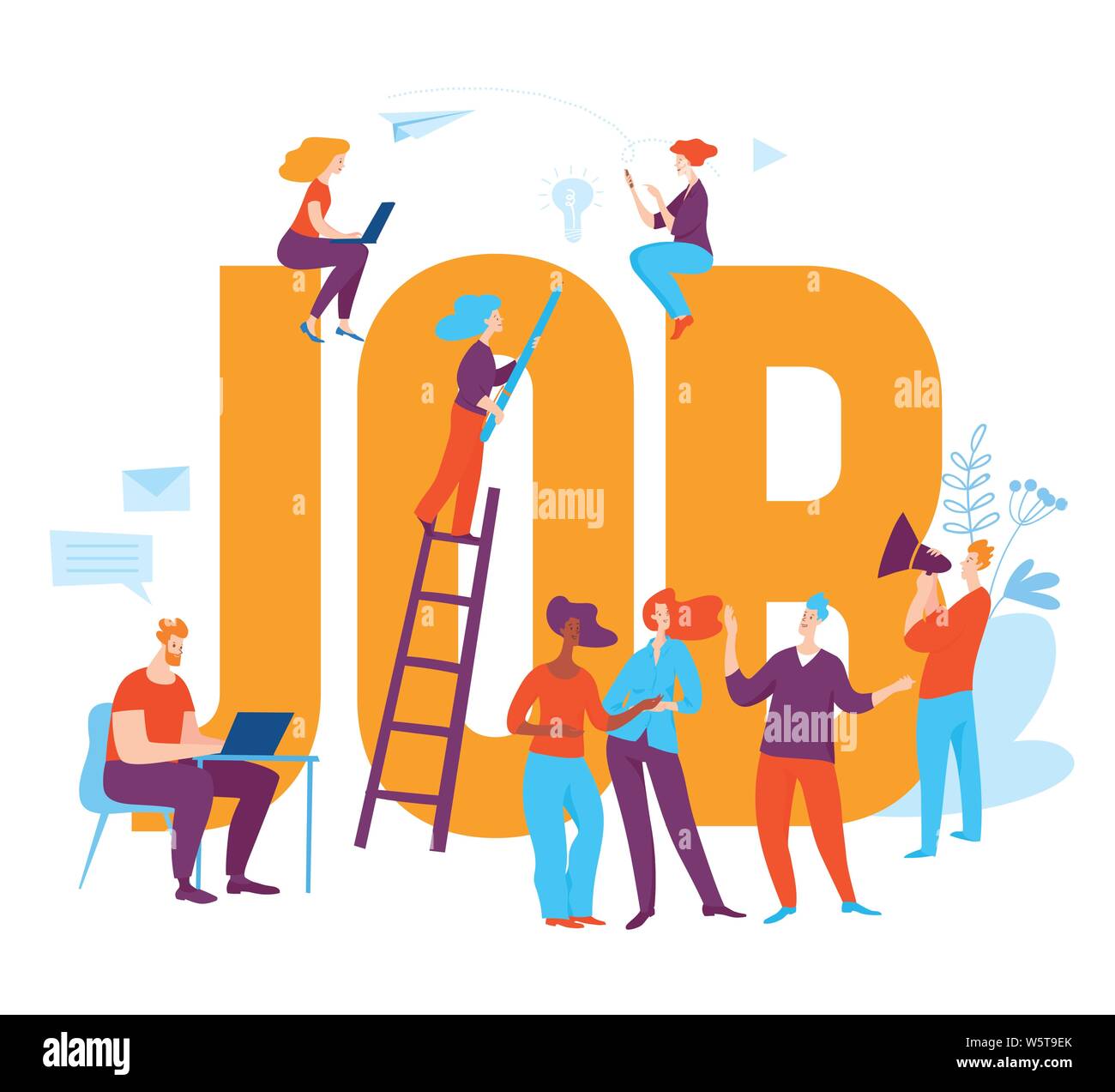 Vector human resource job concept vector illustration Stock Vector