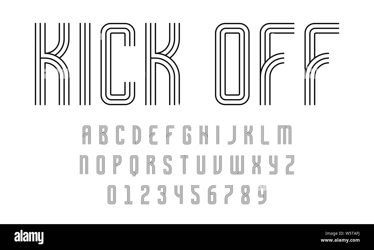 Set of alphabets font letters and numbers modern abstract design with ...