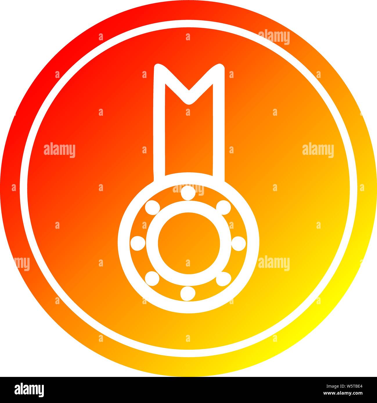 medal award circular icon with warm gradient finish Stock Vector Image ...