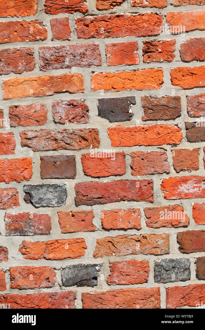 reddish brick wall, bricks, Backgound image Stock Photo