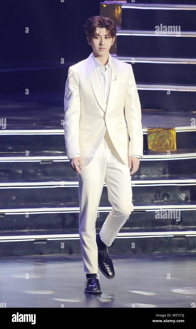 Singer and rapper Cai Xukun of Chinese boy group Nine Percent attends ...