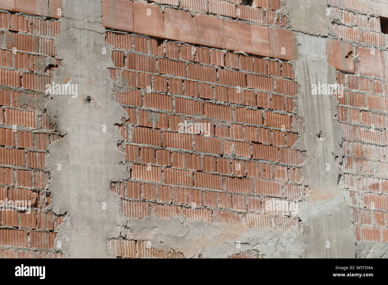 reddish brick wall, bricks, Backgound image Stock Photo