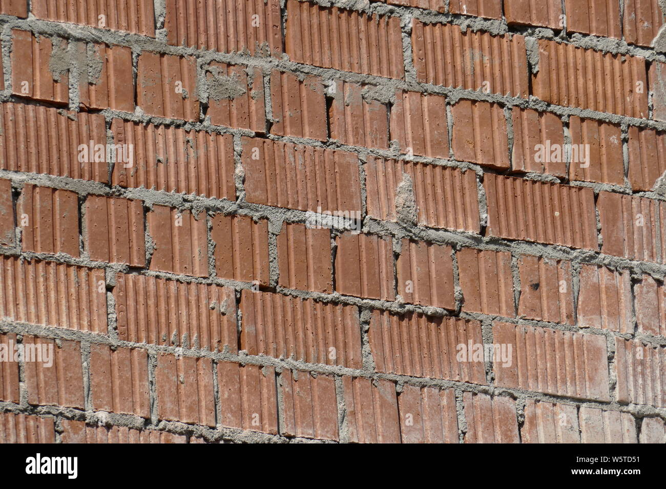 reddish brick wall, bricks, Backgound image Stock Photo