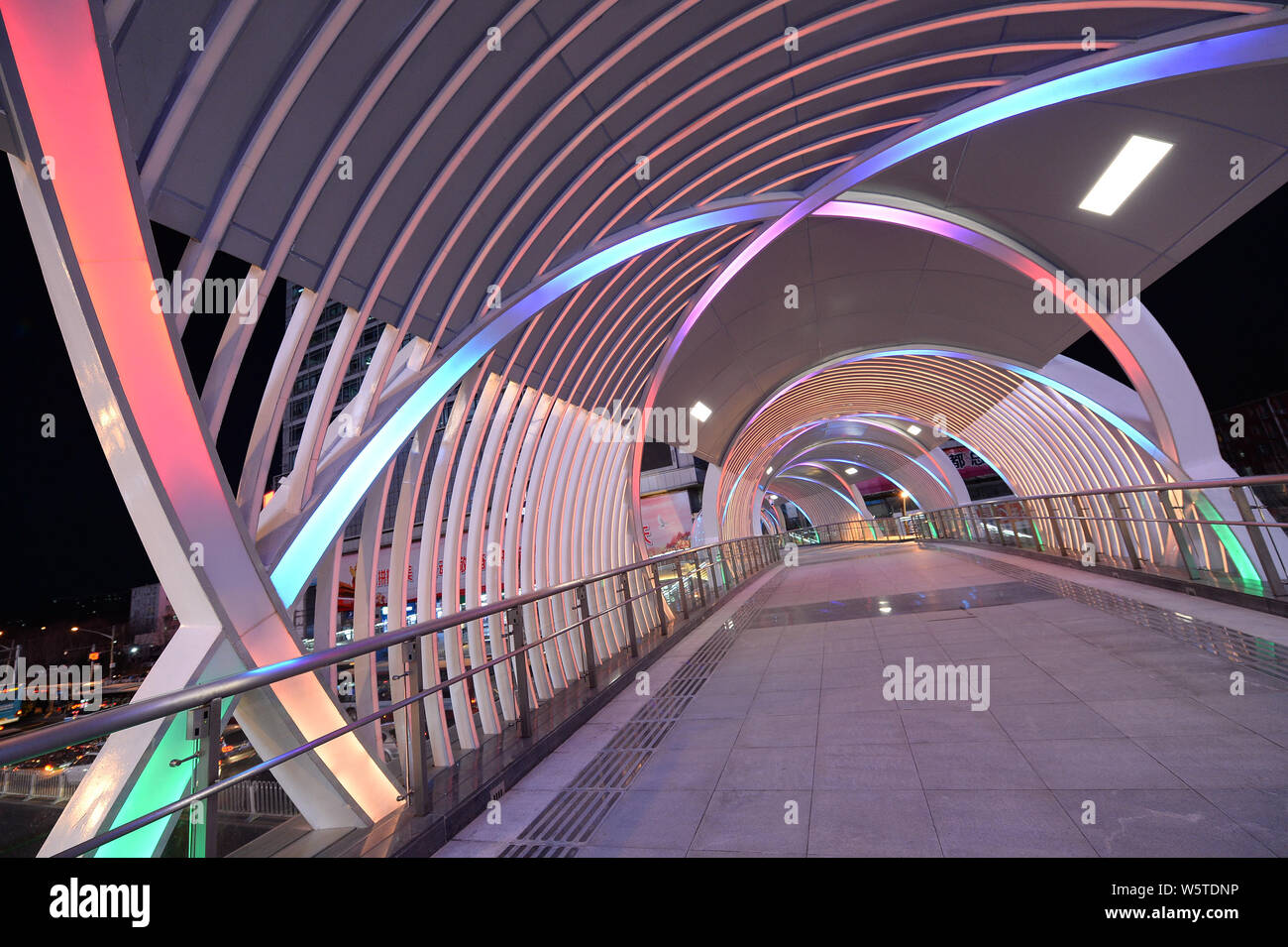 View of a double helix overpass at Zhongguancun, also known as the city ...