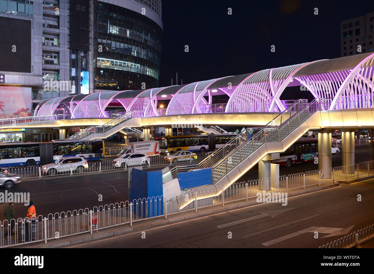 View of a double helix overpass at Zhongguancun, also known as the city ...
