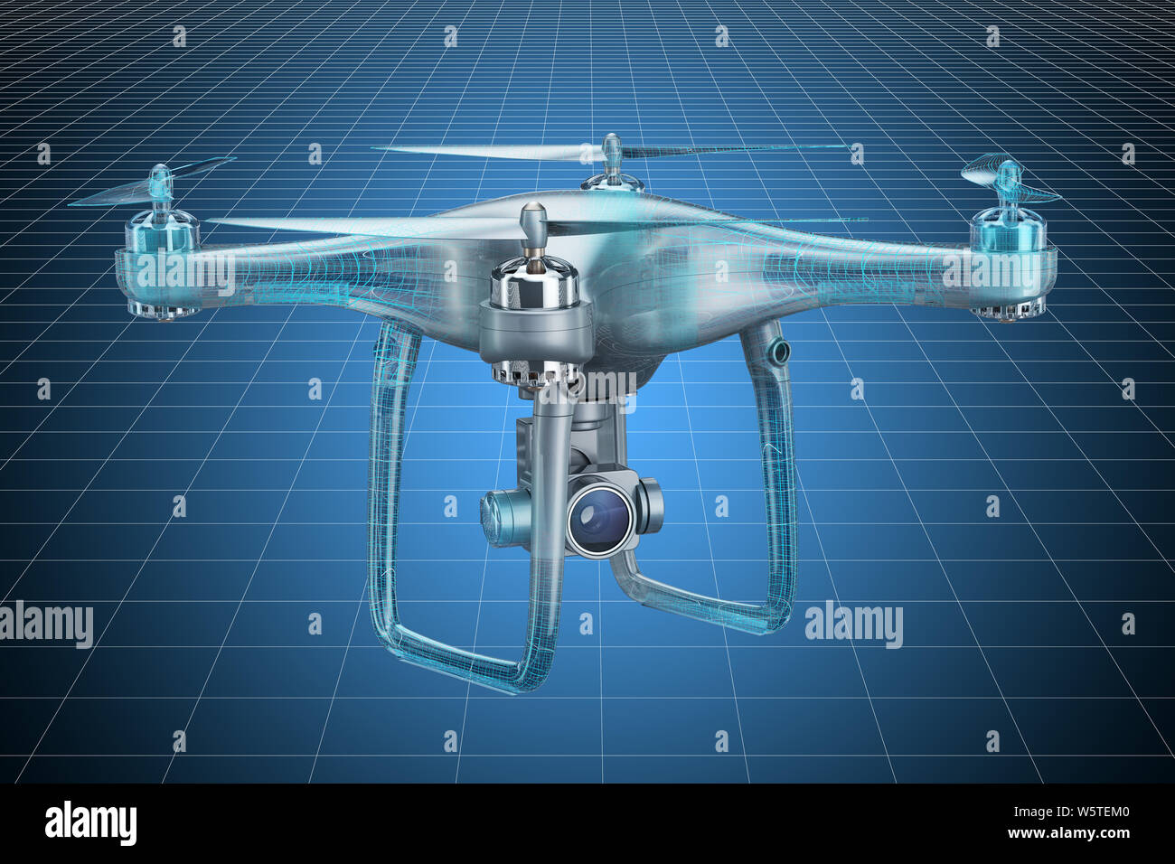 Bakterie sfærisk Halloween Visualization 3d cad model of drone quadrocopter, blueprint. 3D rendering  Stock Photo - Alamy