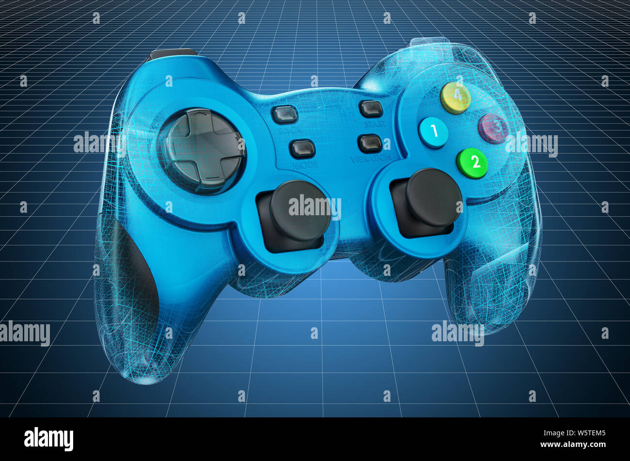 Visualization 3d cad model of gamepad, blueprint. 3D rendering Stock Photo  - Alamy