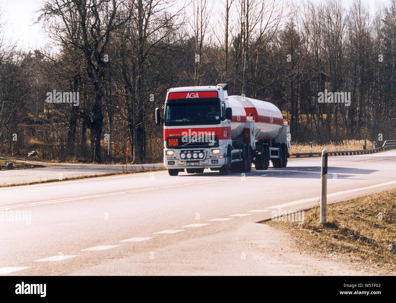 LORRIES ON THE ROAD with goods Stock Photo