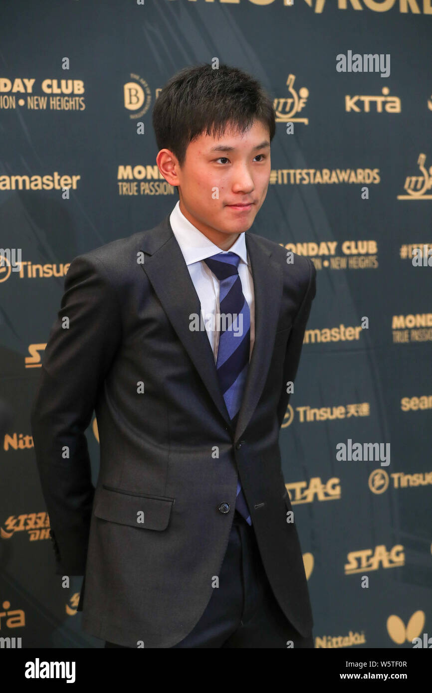 Japanese table tennis player Tomokazu Harimoto attends the Star Awards