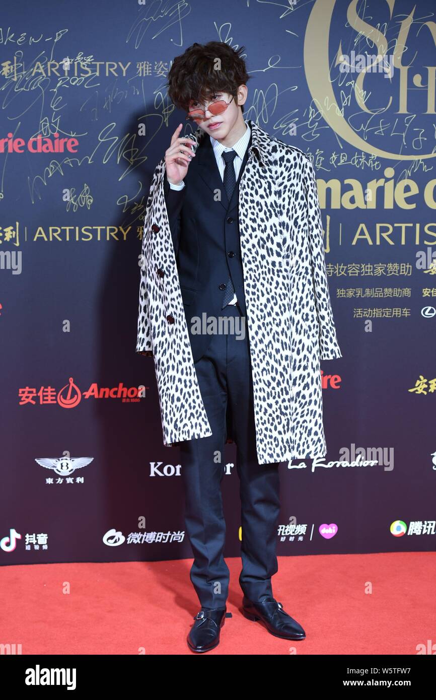 Singer and rapper Cai Xukun of Chinese boy group Nine Percent poses as ...
