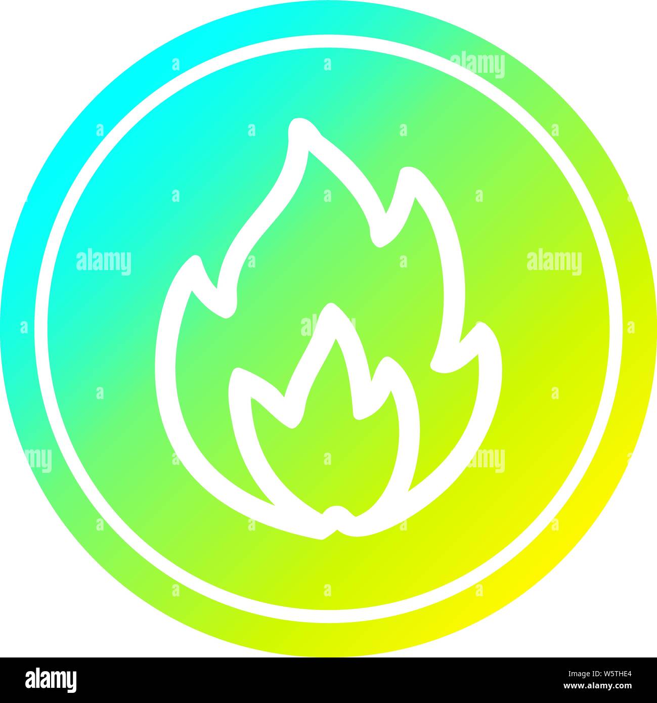 simple flame circular icon with cool gradient finish Stock Vector Image ...