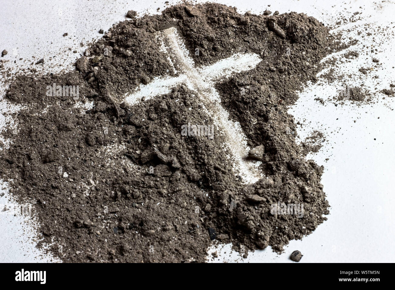Cross made of ashes. Ash Wednesday Stock Photo Alamy