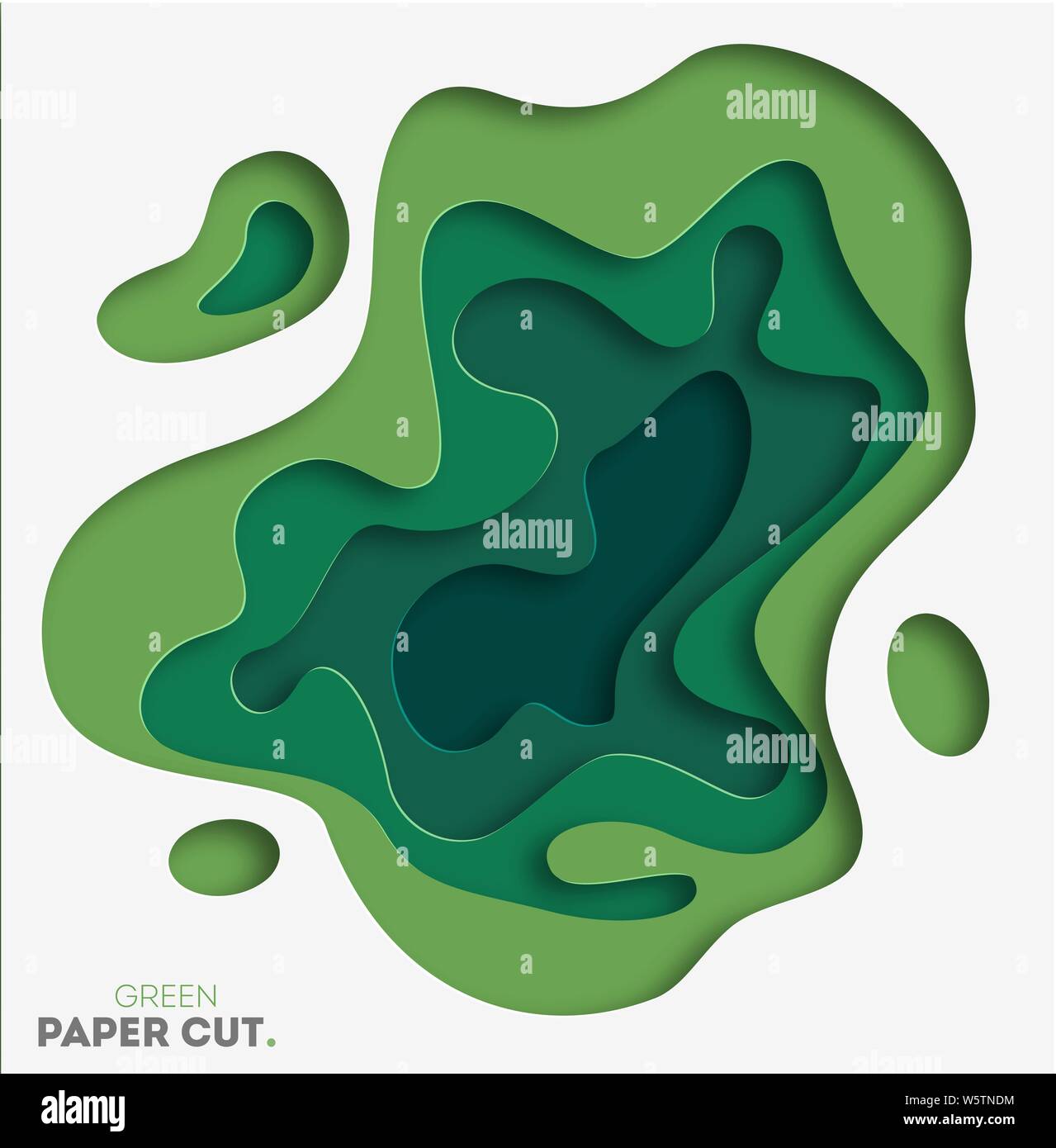 3D abstract background with green paper cut shapes. Vector design ...