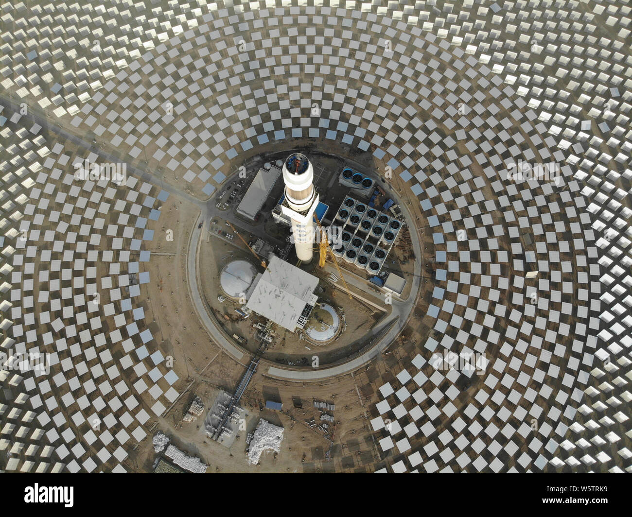 Aerial View Of The 100-megawatt Molten Salt Solar Power Concentrated ...