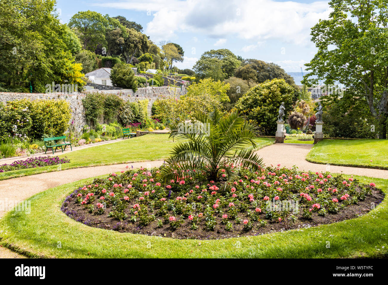Candie Gardens, restored late 19th century gardens, St Peter Port