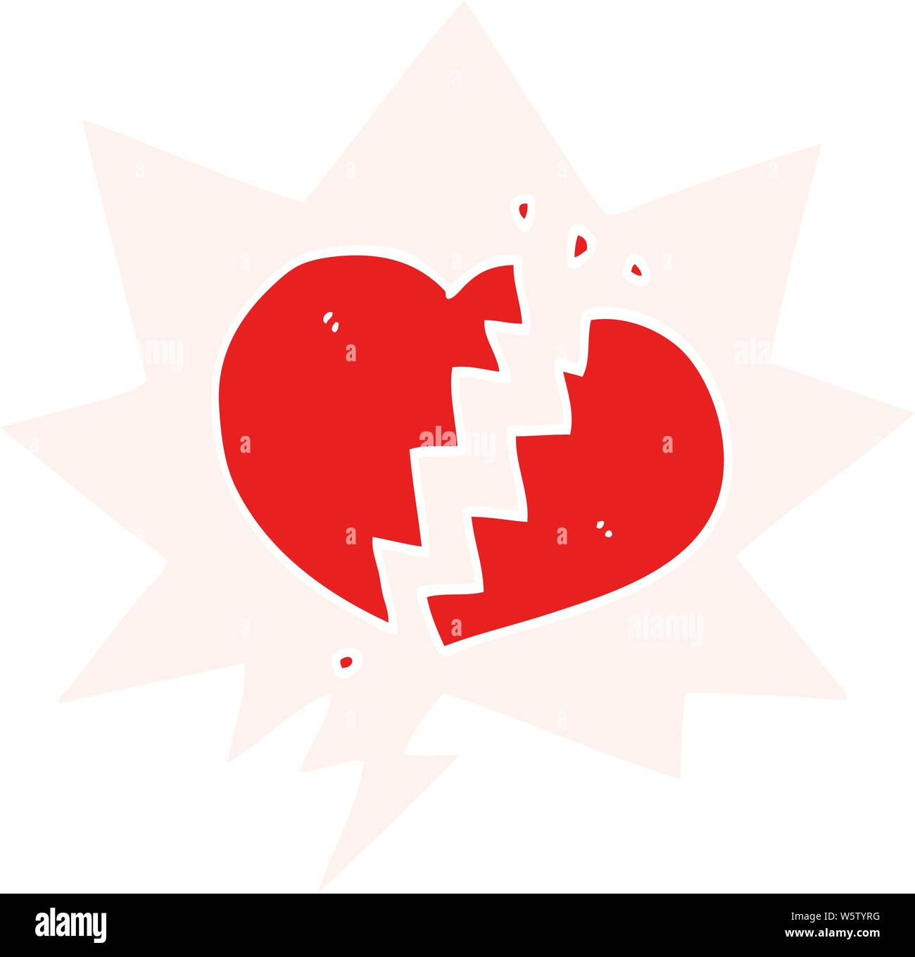 cartoon broken heart with speech bubble in retro style Stock Vector ...