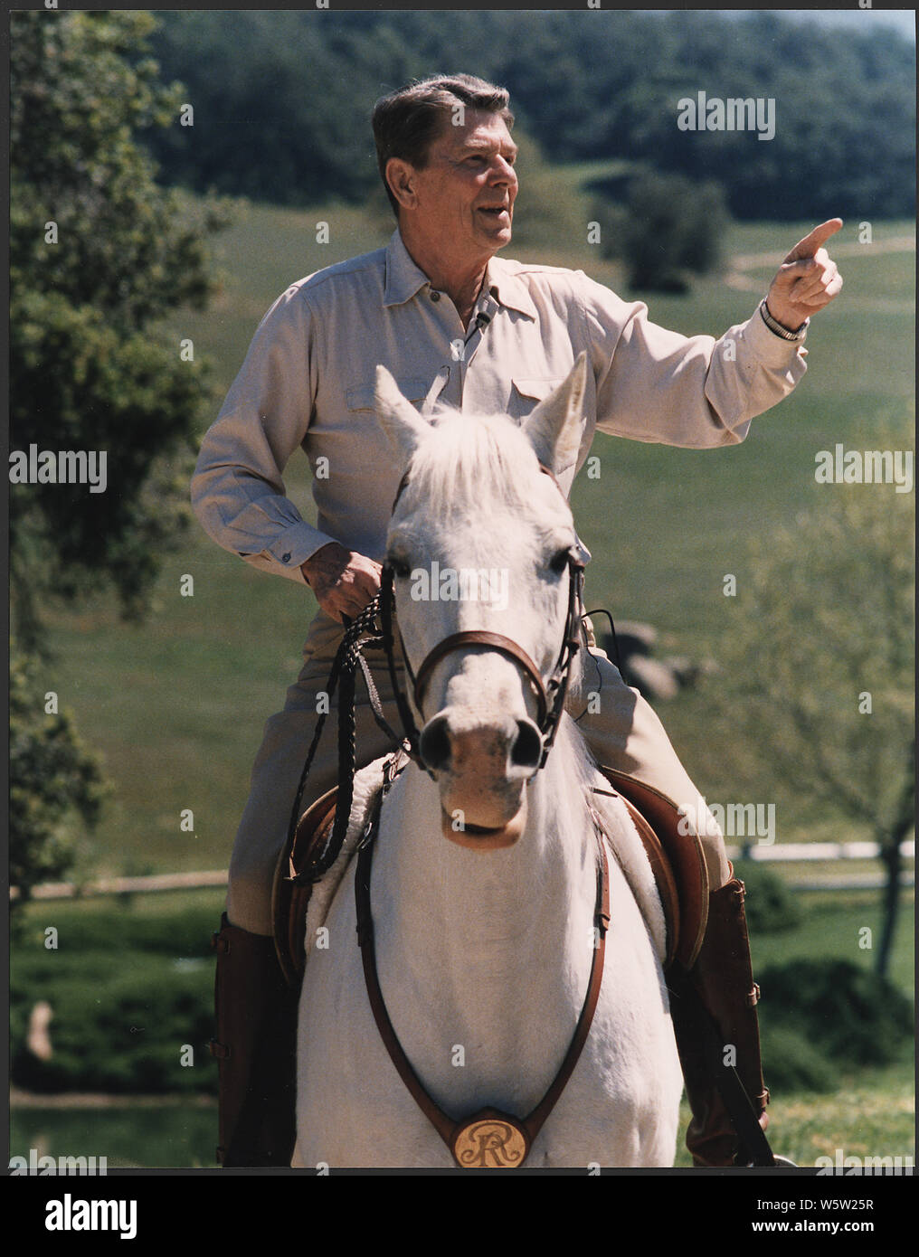 President Riding Dinosaur Photograph of President Reagan riding his horse El Alamein at Rancho ...
