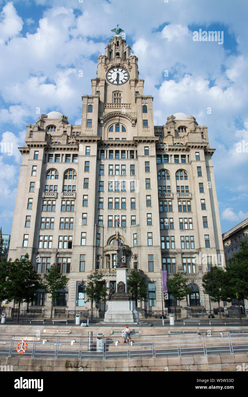 The Liver Building at Pier head in Liverpool, UK Stock Photo
