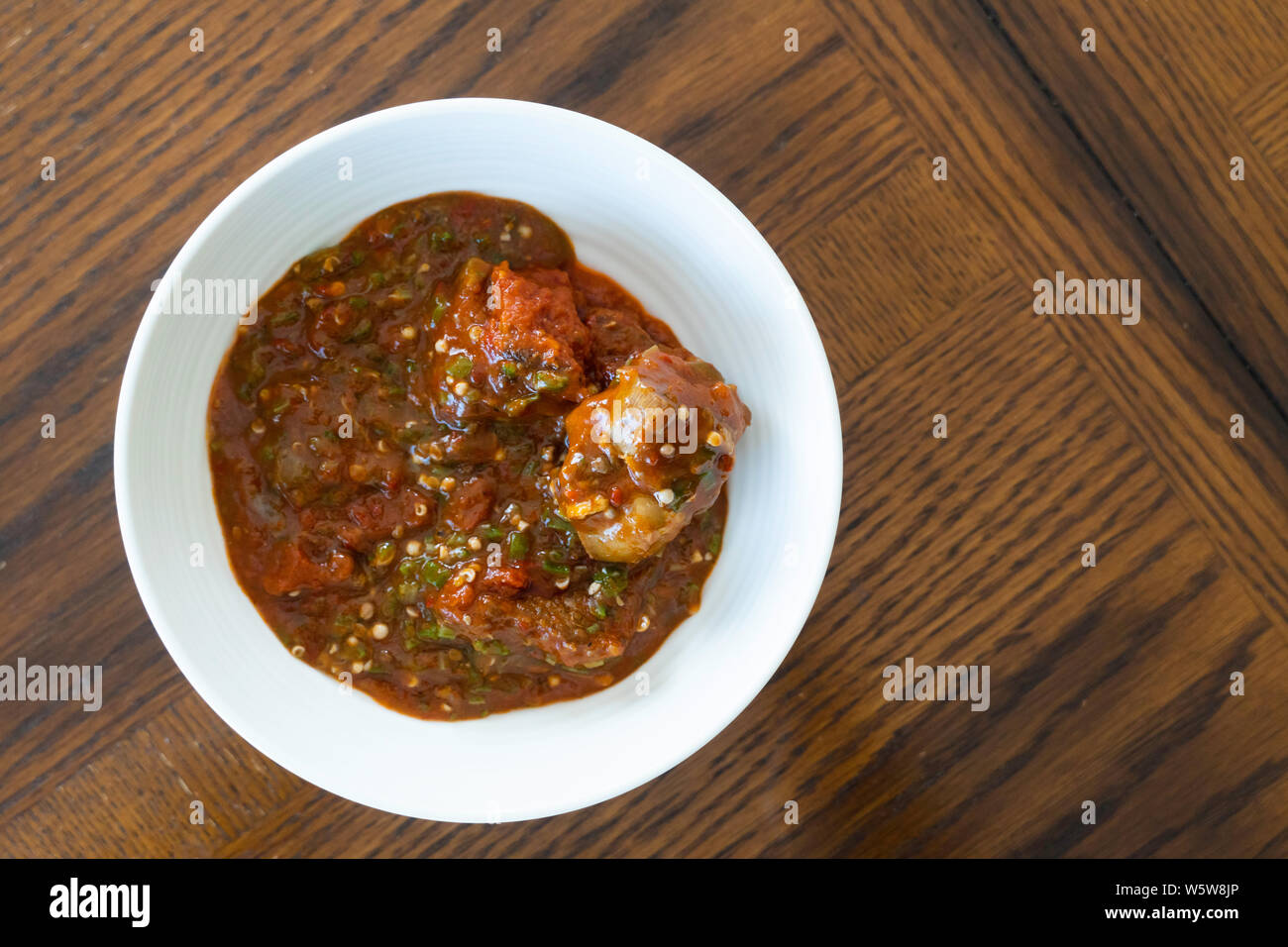 Nigerian Spicy Okra Okra soup in bowl Stock Photo Alamy