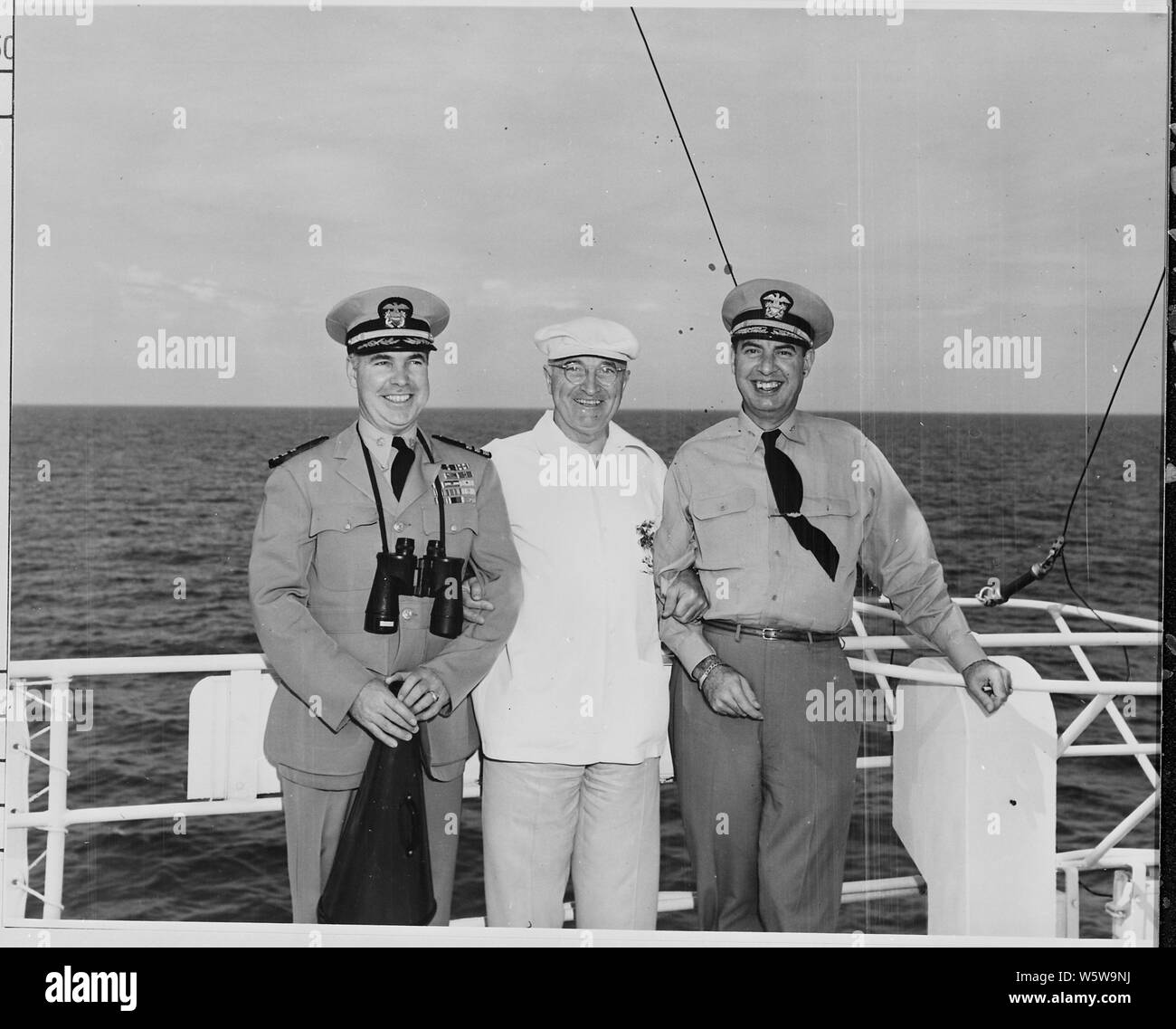 Photograph of President Truman with Commander Donald J. MacDonald ...