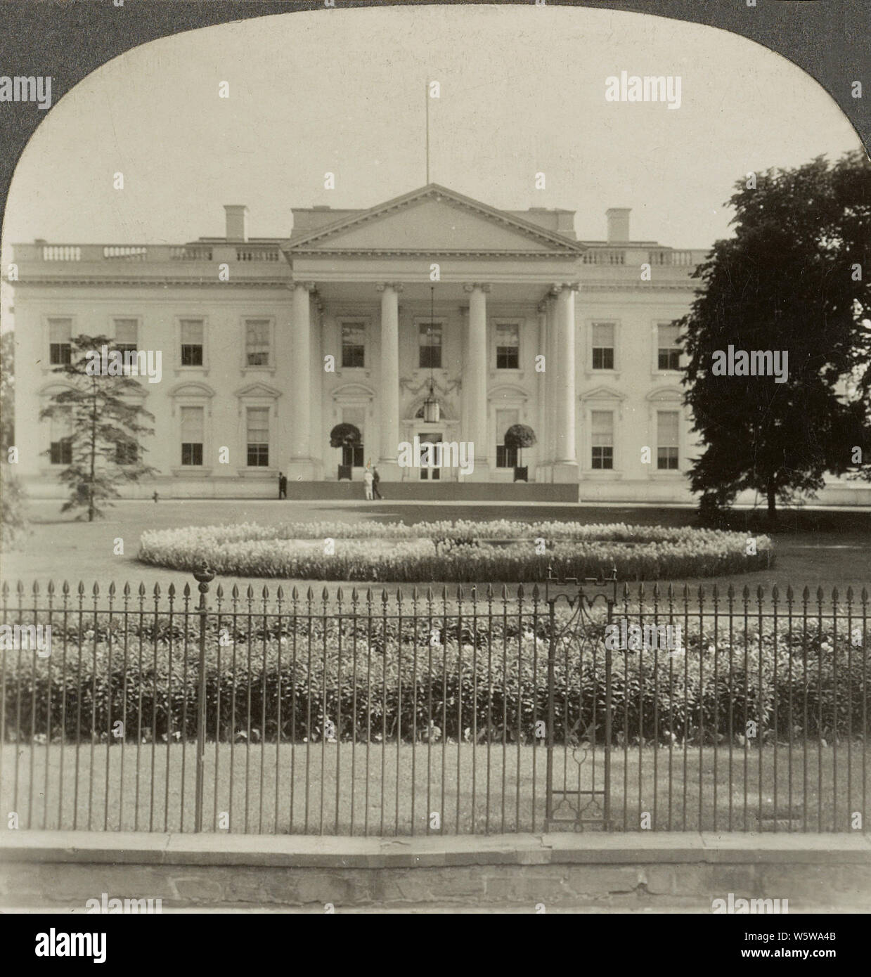 White House (north front), the historic official home of the President, Washington, D.C. in 1928. The White House is the official residence and workplace of the president of the United States. It is located at 1600 Pennsylvania Avenue NW in Washington, D.C. and has been the residence of every U.S. president since John Adams in 1800. Stock Photo