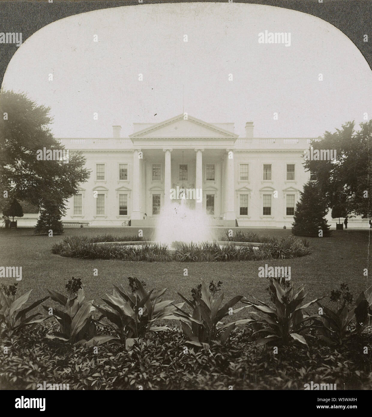 White House (north front), the historic official home of the President, Washington, D.C. in 1927. The White House is the official residence and workplace of the president of the United States. It is located at 1600 Pennsylvania Avenue NW in Washington, D.C. and has been the residence of every U.S. president since John Adams in 1800. Stock Photo