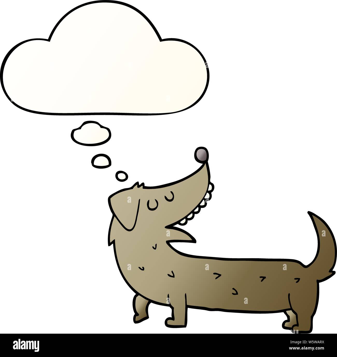 cartoon dog with thought bubble in smooth gradient style Stock Vector ...