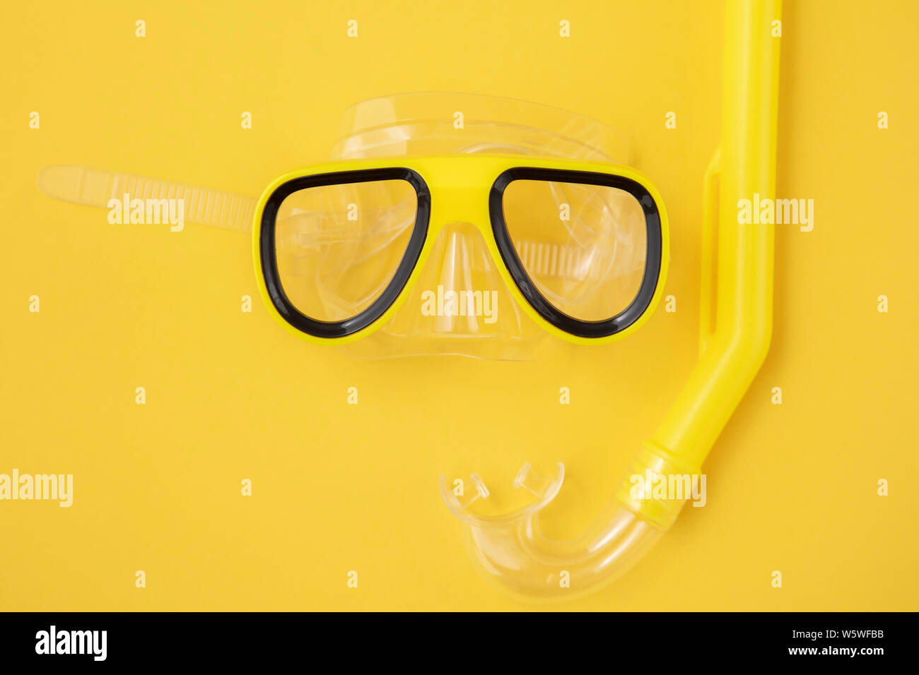 Download A Yellow Snorkel And Diving Mask On A Yellow Background Overhead Lay Flat Stock Photo Alamy PSD Mockup Templates