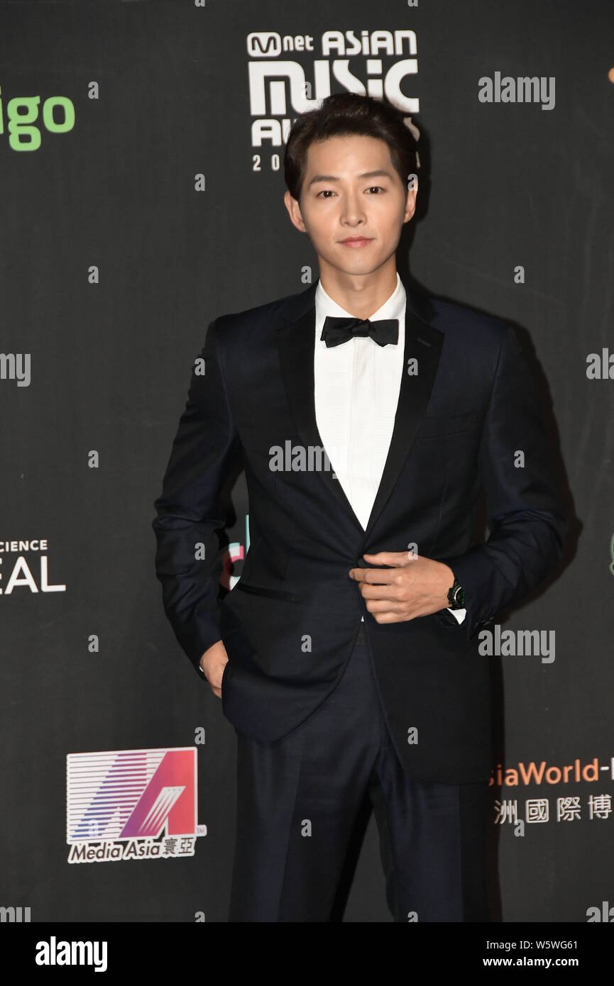 South Korean actor Song Joong ki arrives on the red carpet for the 2018 Mnet Asian Music Awards or MAMA in Hong Kong China 14 December 2018 Stock Photo Alamy